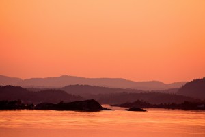 Solnedgang på innsiden av Jomfruland